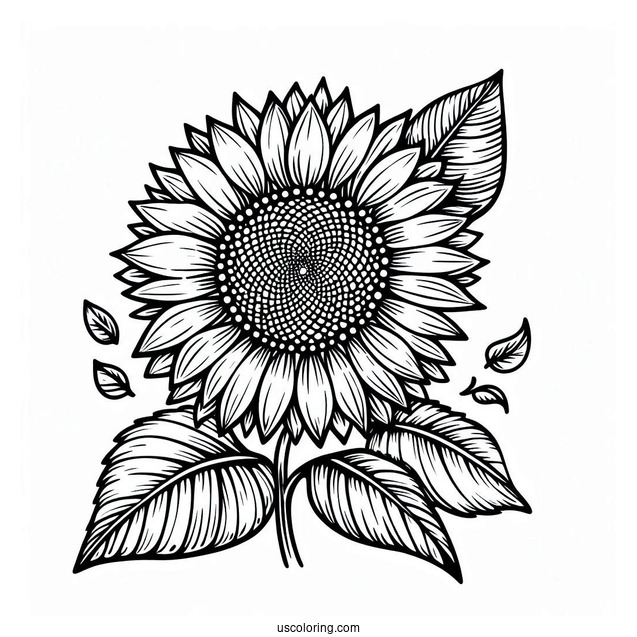 Outline Of Sunflower Coloring Sheet