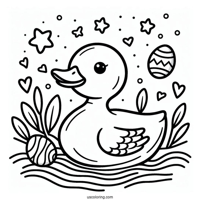 Rubber Duck Coloring Picture For Preschoolers