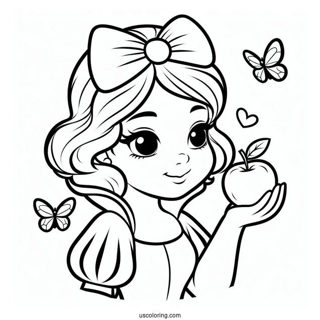 Easy Outline Of Snow White To Color For Kids