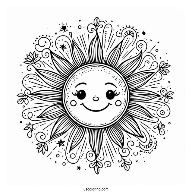 Sun With Big Sun Rays To Color