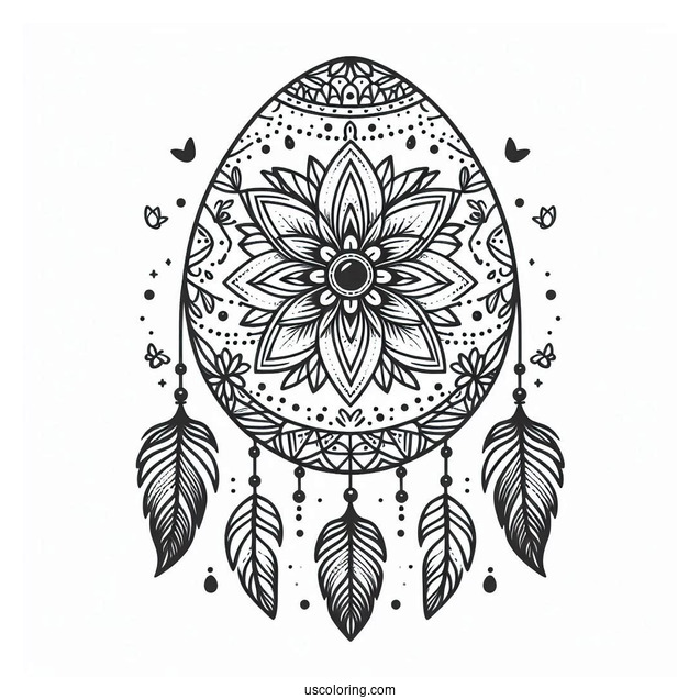 Floral Easter Egg Coloring Page Dreamcatcher