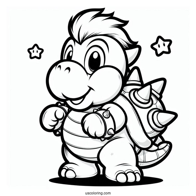 Simple To Color Baby Bowser