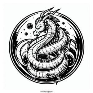 Shenron Dragon Over Capsule Corp Dragon Ball Z Coloring Page