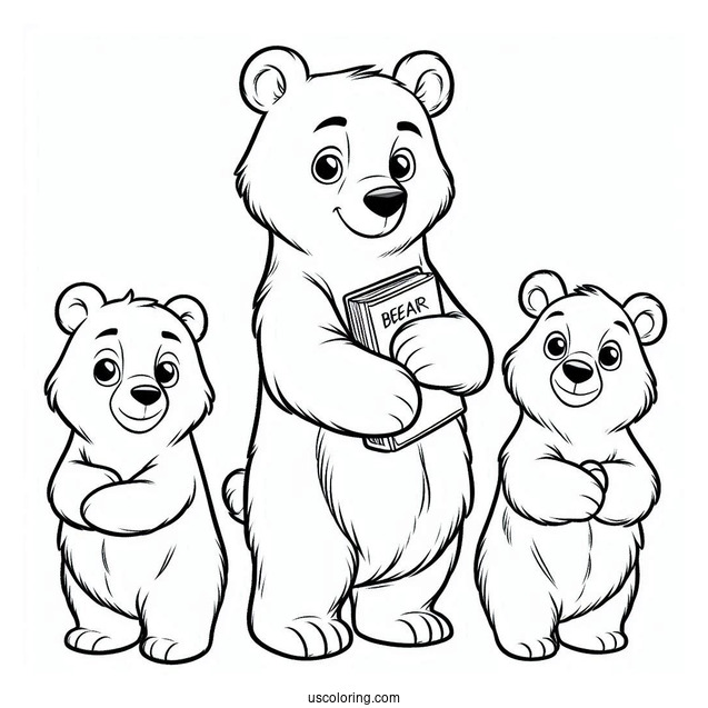 Kenai, Koda, Rutt, And Tuke Brother Bear Coloring Page