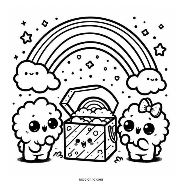Rainbow Friends Coloring Page Looking At Odd Box