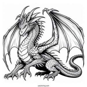 Fierce Looking Dragon With Wings And Claws Out