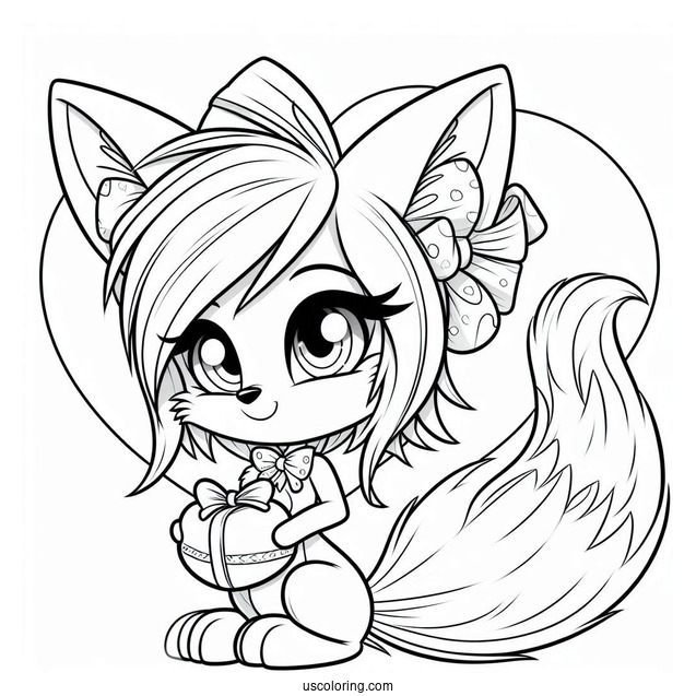 Zooey In Love With Tails Coloring Page