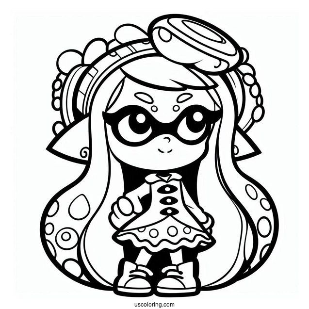 Easy Splatoon Coloring Page Of Callie For Kids