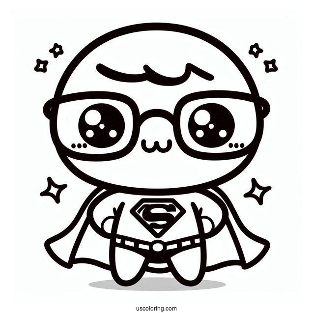 Cute Kawaii Superman Coloring