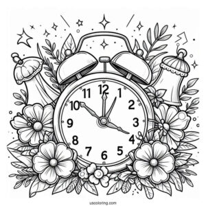 Alarm Clock With Bells Coloring Page