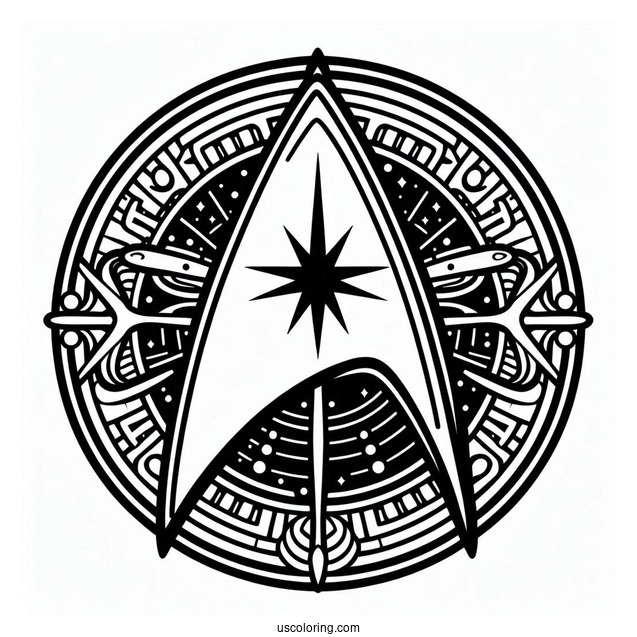 Star Trek Coloring Page Of Starfleet Command Logo