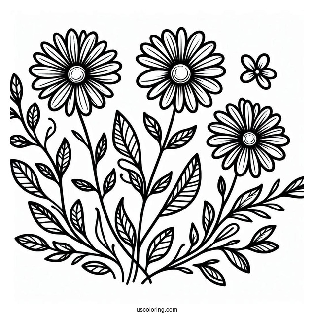 Flower Coloring Pages Of Pretty Daisies
