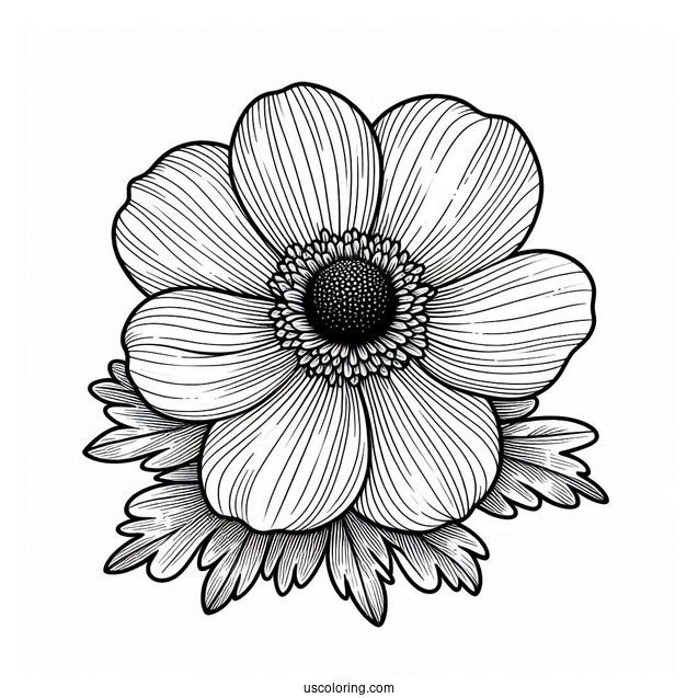 Flower Coloring Pages Of Anemone Mandala