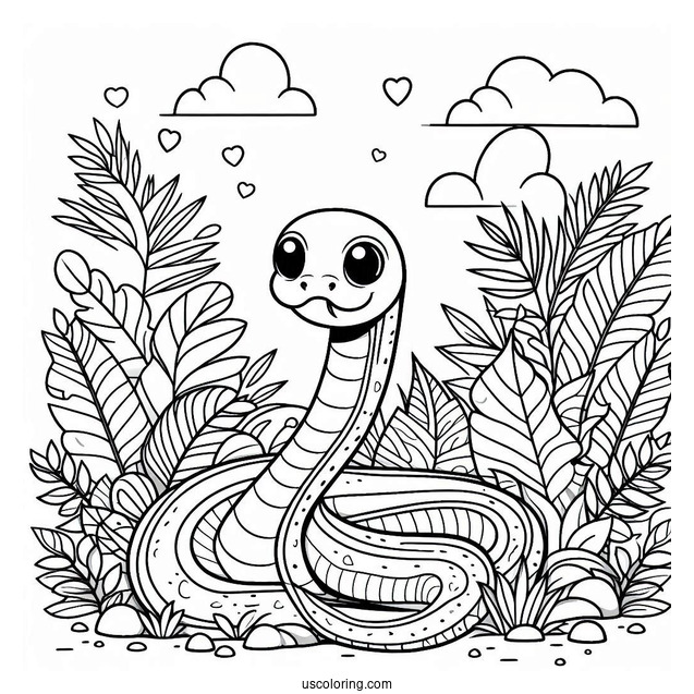 Snake Slithering Through Jungle Floor