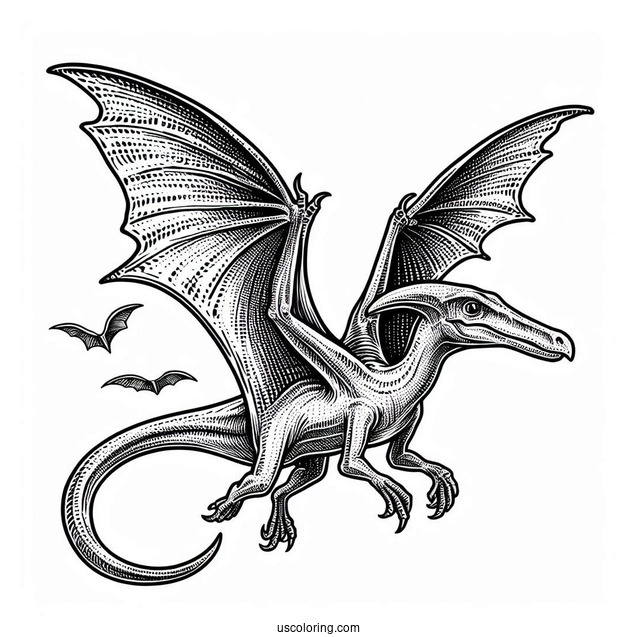 Pterodactyl Coloring Page Fossil