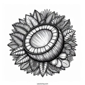 Intricate Coconut Coloring Page Mandala