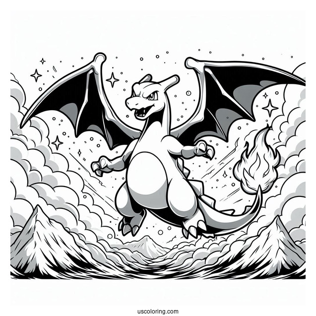 Charizard Roaring In The Sky