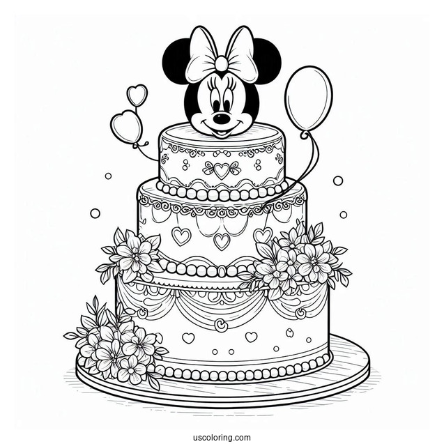 Three-Tier Cake With Minnie Mouse Topper