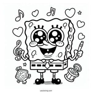 Easy Outline Of SpongeBob To Color For Kids