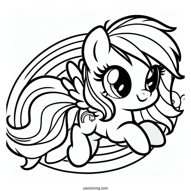 Baby Rainbow Dash Coloring Page For Preschoolers