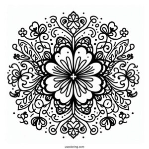 St. Patrick's Day Coloring Page Of Pretty Clover Mandala