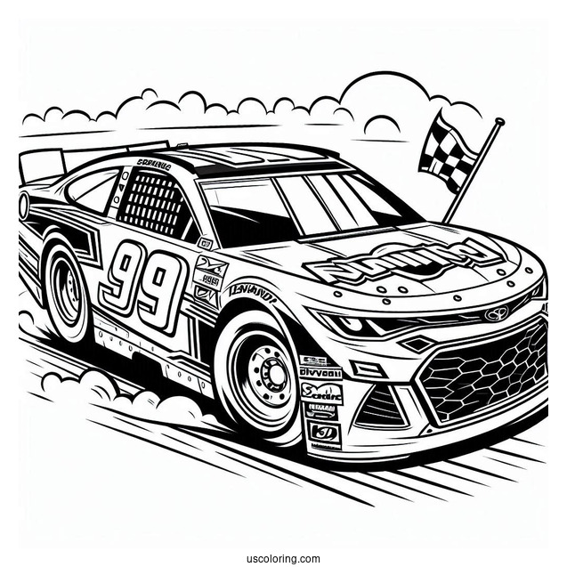 Pixar Cars Nascar Coloring Sheet