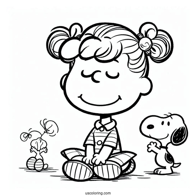 Coloring Sheet Of Lucy From Peanuts