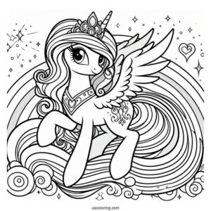 Princess Celestia On Rainbow