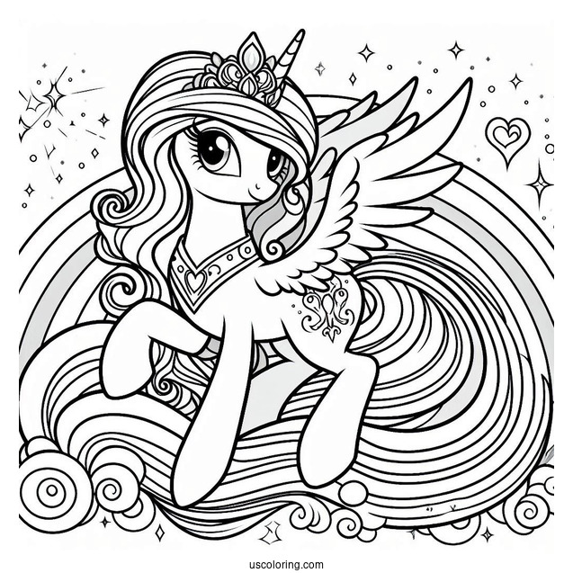 Princess Celestia On Rainbow