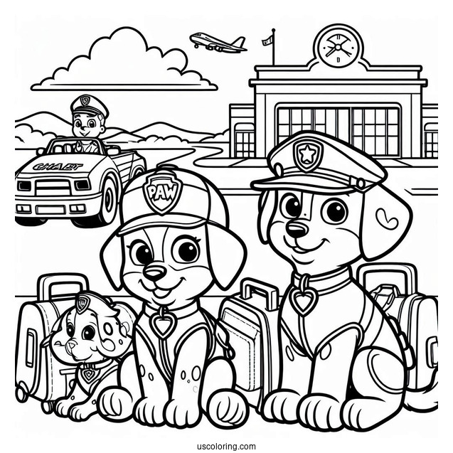 Ryder And Pooch Friends At The Airport