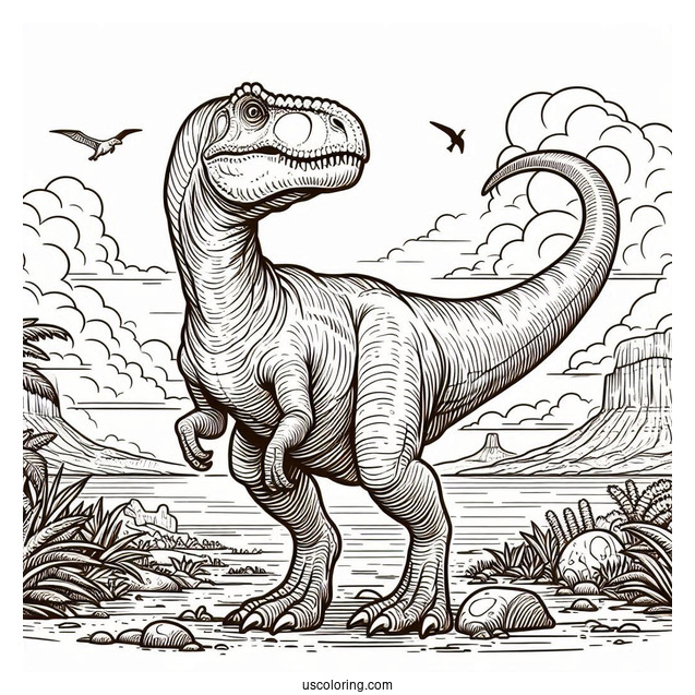 Powerful Kentrosaurus Coloring Page