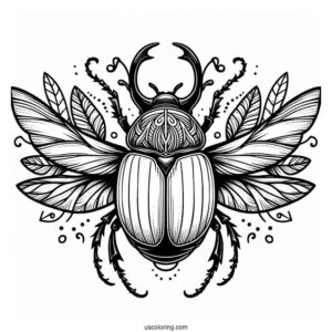 Atlas Beetle Coloring Page Outline For Kids