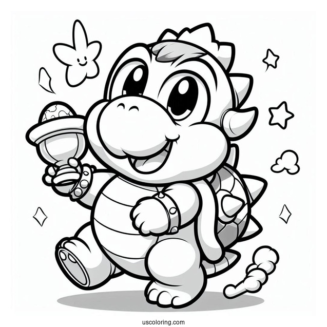 Simple To Color Baby Bowser