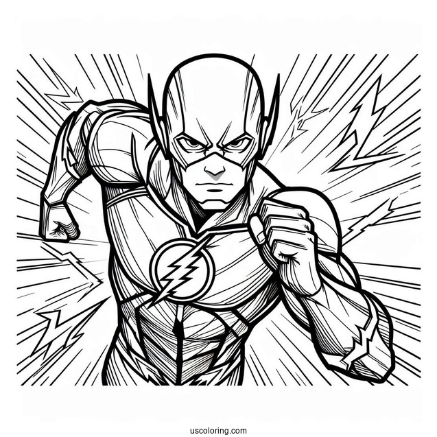 Justice League Coloring Page Of Easy Outline Of The Flash