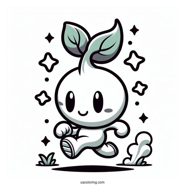 Brawl Stars Coloring Page Of Sprout Running Away From Rosa