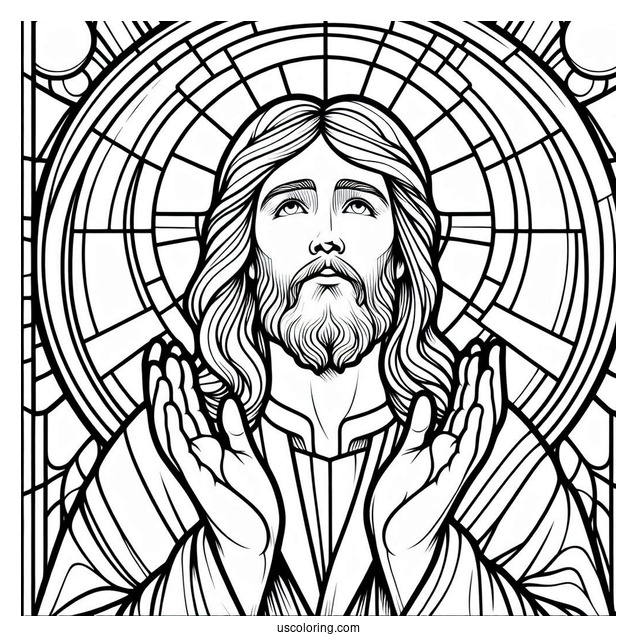 Jesus Stained Glass Coloring Sheet