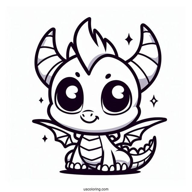 Sypro Coloring Page Kawaii Sparx Coloring Page For Preschoolers