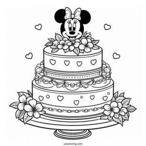 Three-Tier Cake With Minnie Mouse Topper