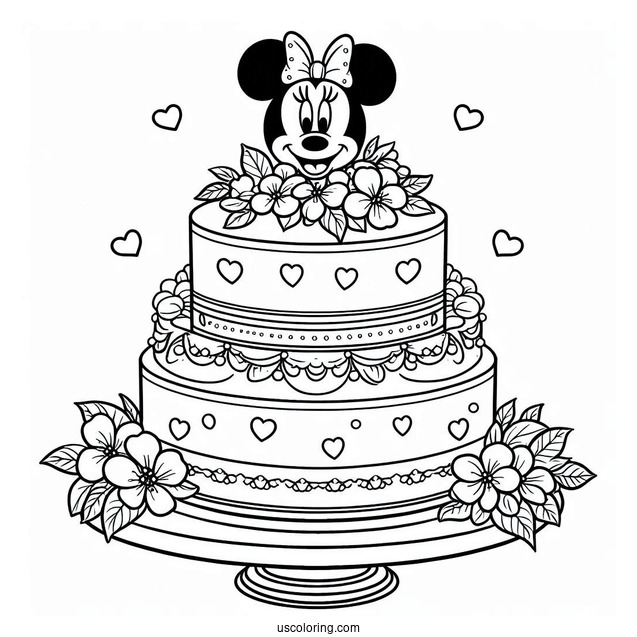 Three-Tier Cake With Minnie Mouse Topper