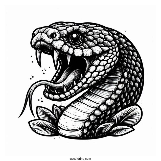 Close Up Of Snake With Fangs Out