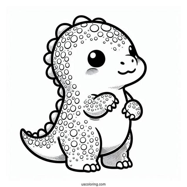 Minmi Dinosaur Coloring Page Of With Textured Skin For Kids