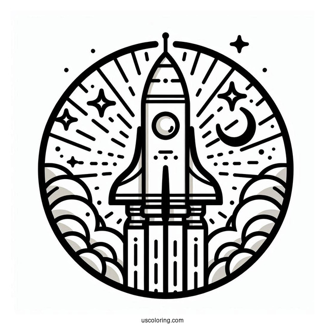 SLS Block 1 NASA Rocket Coloring Page