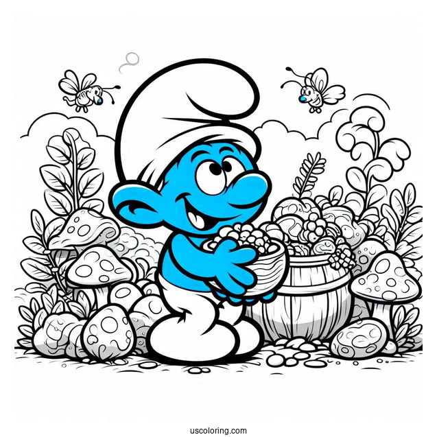 Schleich Greedy Smurf Coloring Page