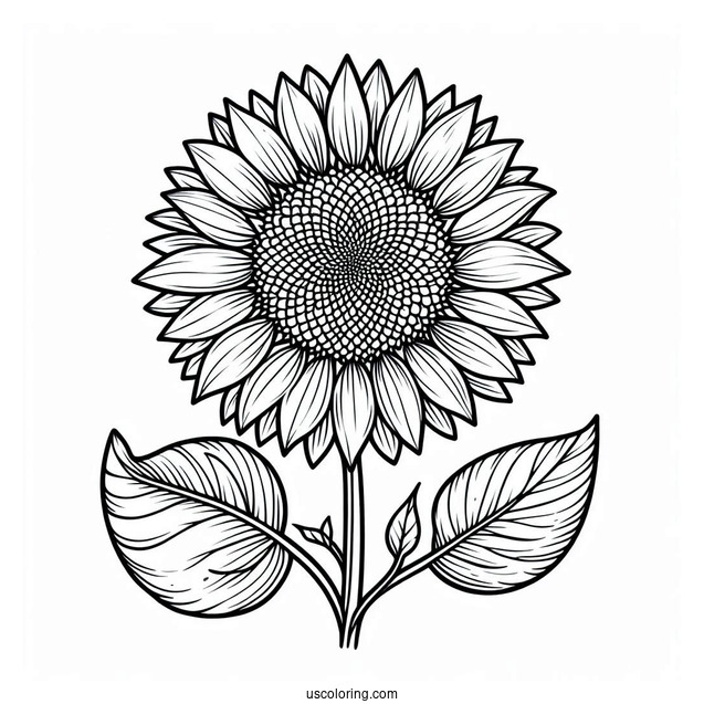 Simple Sunflower To Color