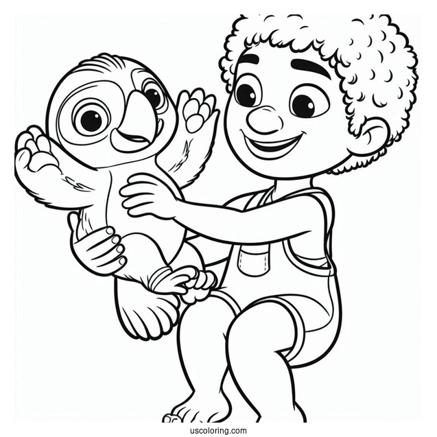 Nigel Holding Mauro Coloring Sheet For Kids