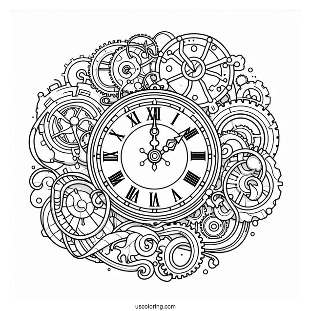 Cogsworth Clock Coloring Page