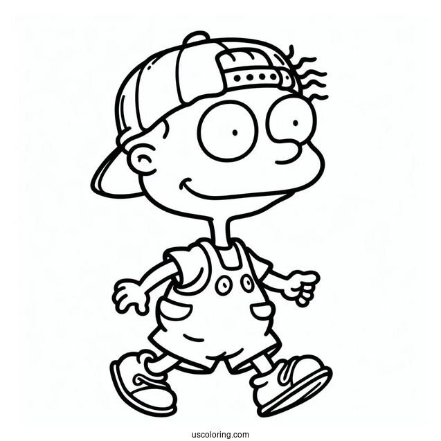 Rugrats Coloring Page Of Simple Stu Pickles Walking Outline