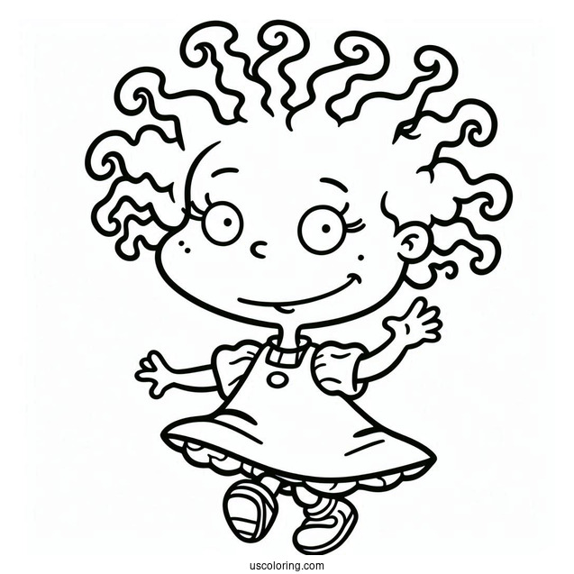 Rugrats Coloring Page Of Easy Outline Of Angelica Pickles