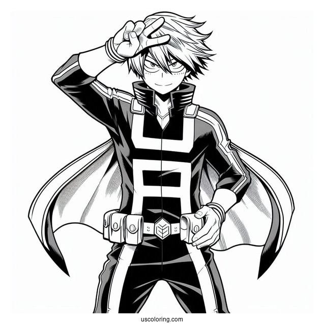 My Hero Academia Coloring Page Of Shouto Todoroki For Kids