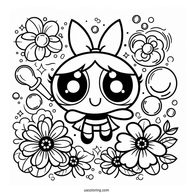 Blossom, Bubbles And Buttercup Coloring Page